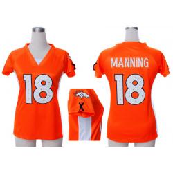[Fashion I] MANNING Denver #18 Womens Football Jersey - Peyton Manning Womens Football Jersey (Orange)_Free Shipping