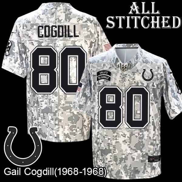 Camo Embroidered Gail Cogdill Indianapolis Colts #80 Stitched Jersey