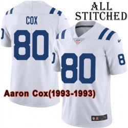 White Embroidered Aaron Cox Indianapolis Colts #80 Stitched Jersey