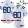 White Embroidered Aaron Cox Indianapolis Colts #80 Stitched Jersey