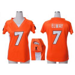 [Fashion I] ELWAY Denver #7 Womens Football Jersey - John Elway Womens Football Jersey (Orange)_Free Shipping