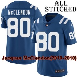 Blue Home Embroidered Jacques McClendon Indianapolis Colts #80 Stitched Jersey