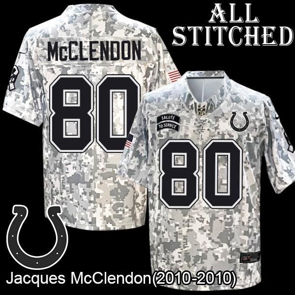 Camo Embroidered Jacques McClendon Indianapolis Colts #80 Stitched Jersey