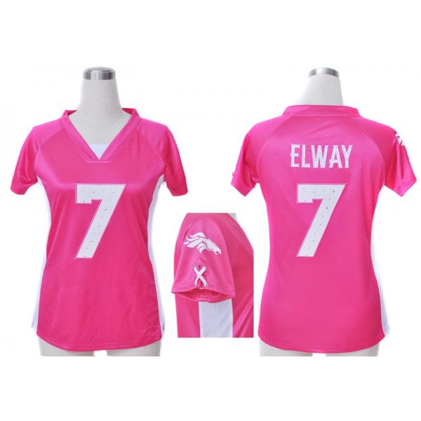 [Fashion I] ELWAY Denver #7 Womens Football Jersey - John Elway Womens Football Jersey (Pink)_Free Shipping
