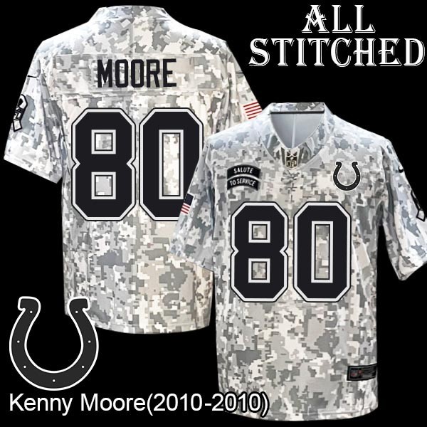 Camo Embroidered Kenny Moore Indianapolis Colts #80 Stitched Jersey