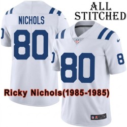 White Embroidered Ricky Nichols Indianapolis Colts #80 Stitched Jersey
