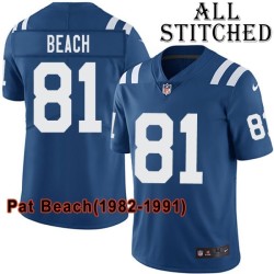 Blue Home Embroidered Pat Beach Indianapolis Colts #81 Stitched Jersey