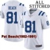 White Embroidered Pat Beach Indianapolis Colts #81 Stitched Jersey