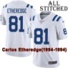 White Embroidered Carlos Etheredge Indianapolis Colts #81 Stitched Jersey