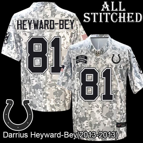 Camo Embroidered Darrius Heyward-Bey Indianapolis Colts #81 Stitched Jersey