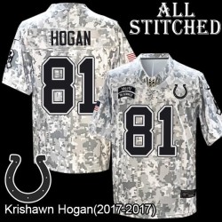 Camo Embroidered Krishawn Hogan Indianapolis Colts #81 Stitched Jersey