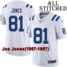 White Embroidered Joe Jones Indianapolis Colts #81 Stitched Jersey