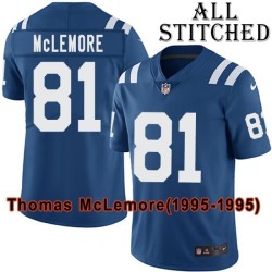 Blue Home Embroidered Thomas McLemore Indianapolis Colts #81 Stitched Jersey
