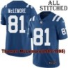 Blue Home Embroidered Thomas McLemore Indianapolis Colts #81 Stitched Jersey