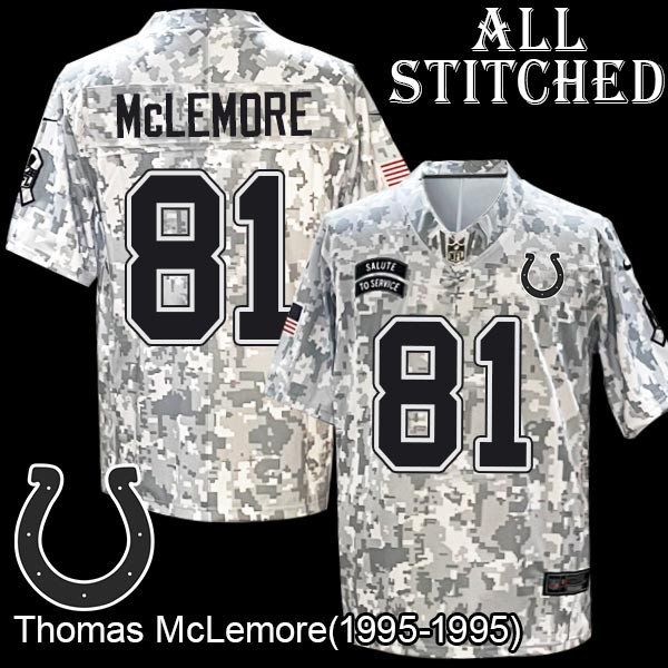 Camo Embroidered Thomas McLemore Indianapolis Colts #81 Stitched Jersey