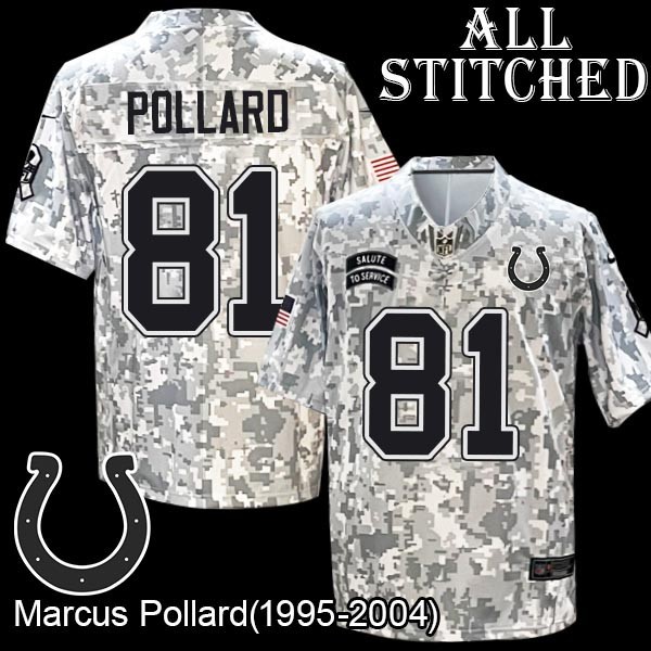 Camo Embroidered Marcus Pollard Indianapolis Colts #81 Stitched Jersey