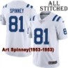 White Embroidered Art Spinney Indianapolis Colts #81 Stitched Jersey