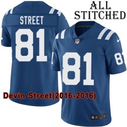 Blue Home Embroidered Devin Street Indianapolis Colts #81 Stitched Jersey