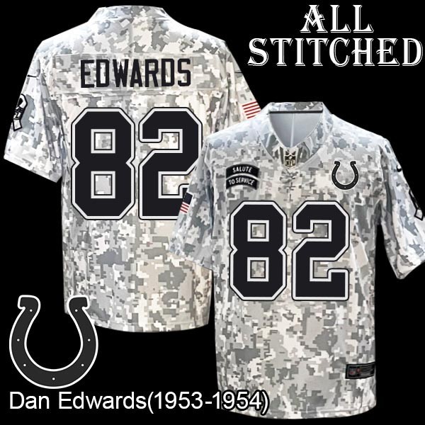 Camo Embroidered Dan Edwards Indianapolis Colts #82 Stitched Jersey
