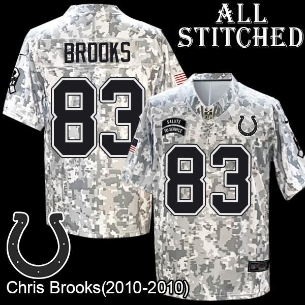 Camo Embroidered Chris Brooks Indianapolis Colts #83 Stitched Jersey