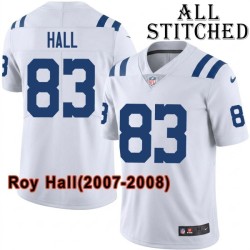White Embroidered Roy Hall Indianapolis Colts #83 Stitched Jersey