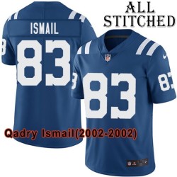 Blue Home Embroidered Qadry Ismail Indianapolis Colts #83 Stitched Jersey
