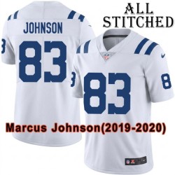 White Embroidered Marcus Johnson Indianapolis Colts #83 Stitched Jersey