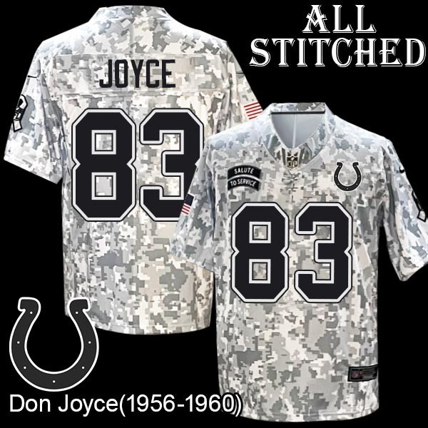Camo Embroidered Don Joyce Indianapolis Colts #83 Stitched Jersey