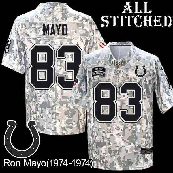 Camo Embroidered Ron Mayo Indianapolis Colts #83 Stitched Jersey