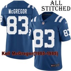 Blue Home Embroidered Keli McGregor Indianapolis Colts #83 Stitched Jersey