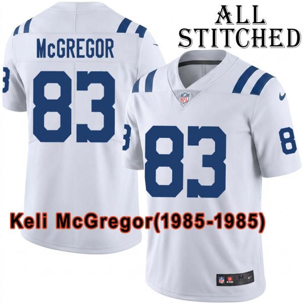 White Embroidered Keli McGregor Indianapolis Colts #83 Stitched Jersey