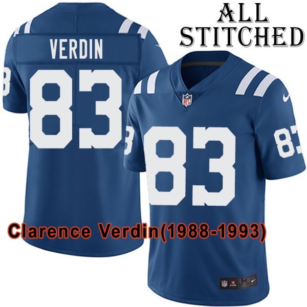 Blue Home Embroidered Clarence Verdin Indianapolis Colts #83 Stitched Jersey