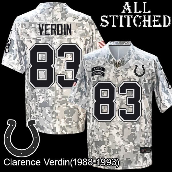 Camo Embroidered Clarence Verdin Indianapolis Colts #83 Stitched Jersey