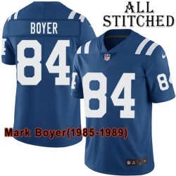 Blue Home Embroidered Mark Boyer Indianapolis Colts #84 Stitched Jersey