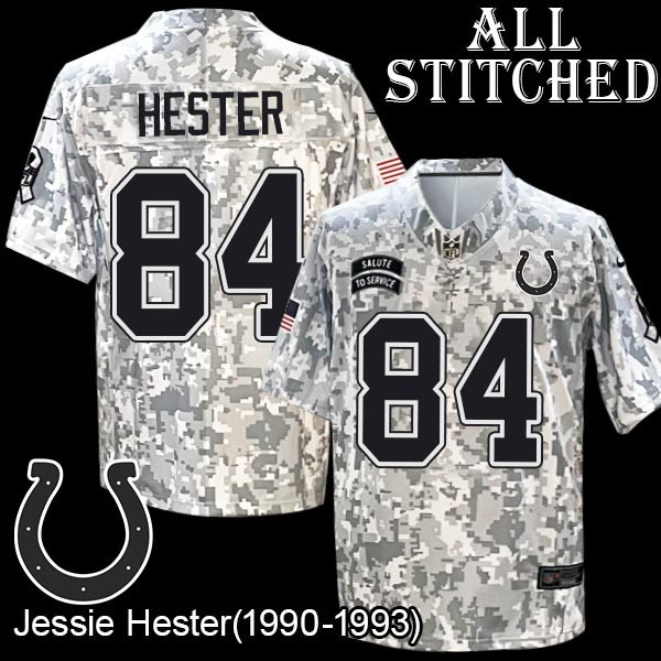 Camo Embroidered Jessie Hester Indianapolis Colts #84 Stitched Jersey