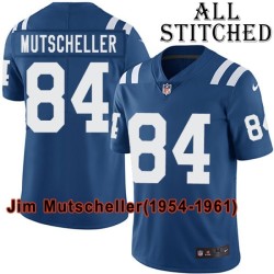 Blue Home Embroidered Jim Mutscheller Indianapolis Colts #84 Stitched Jersey