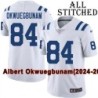 White Embroidered Albert Okwuegbunam Indianapolis Colts #84 Stitched Jersey