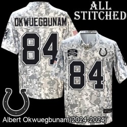 Camo Embroidered Albert Okwuegbunam Indianapolis Colts #84 Stitched Jersey