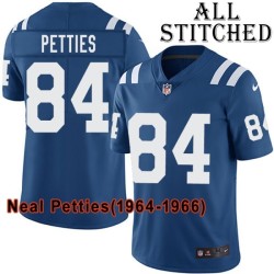 Blue Home Embroidered Neal Petties Indianapolis Colts #84 Stitched Jersey