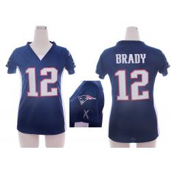 [Fashion I] BRADY New England #12 Womens Football Jersey - Tom Brady Womens Football Jersey (Blue)_Free Shipping