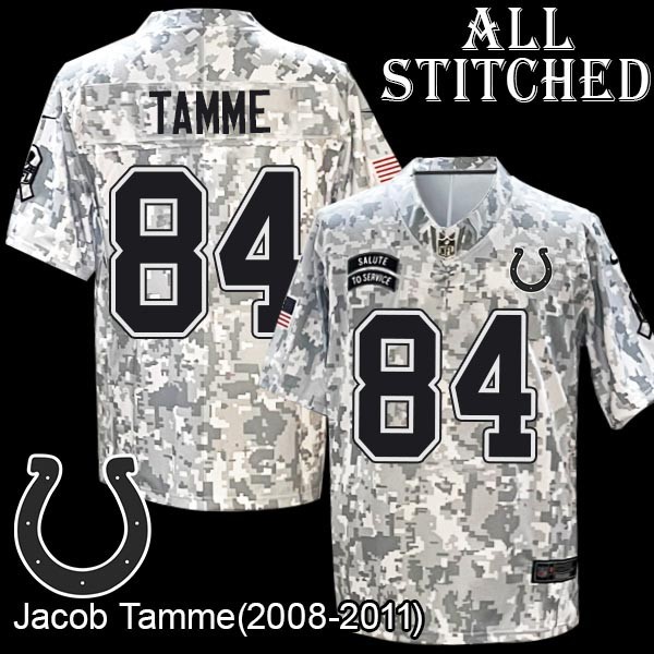 Camo Embroidered Jacob Tamme Indianapolis Colts #84 Stitched Jersey