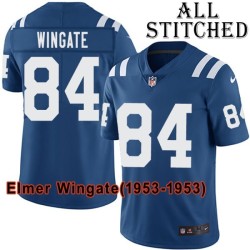Blue Home Embroidered Elmer Wingate Indianapolis Colts #84 Stitched Jersey