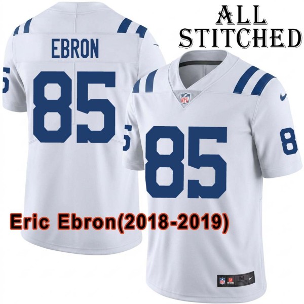 White Embroidered Eric Ebron Indianapolis Colts #85 Stitched Jersey
