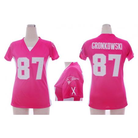 [Fashion I] GRONKOWSKI New England #87 Womens Football Jersey - Rob Gronkowski Womens Football Jersey (Pink)_Free Shipping