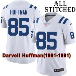 White Embroidered Darvell Huffman Indianapolis Colts #85 Stitched Jersey