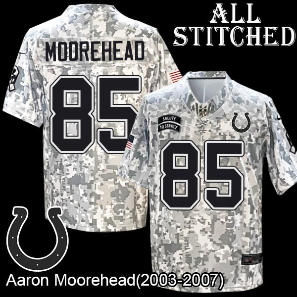 Camo Embroidered Aaron Moorehead Indianapolis Colts #85 Stitched Jersey