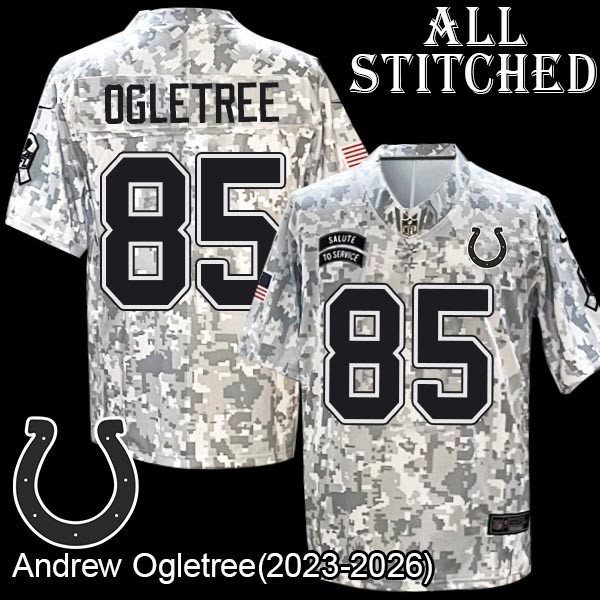 Camo Embroidered Andrew Ogletree Indianapolis Colts #85 Stitched Jersey
