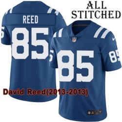 Blue Home Embroidered David Reed Indianapolis Colts #85 Stitched Jersey