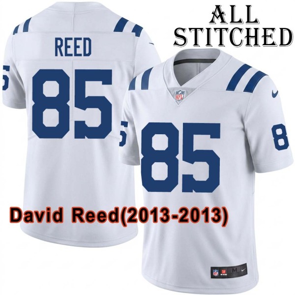 White Embroidered David Reed Indianapolis Colts #85 Stitched Jersey