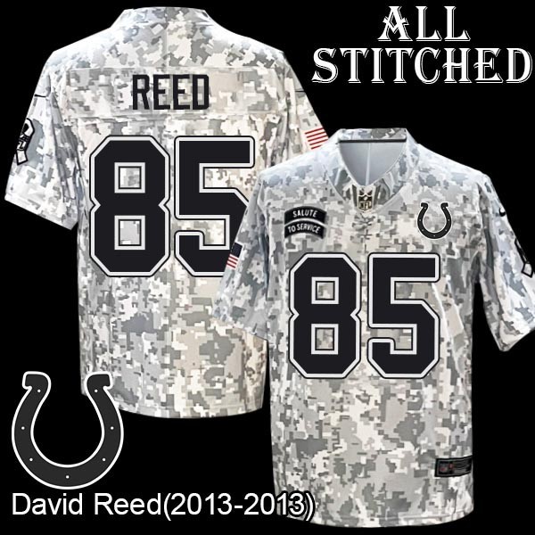 Camo Embroidered David Reed Indianapolis Colts #85 Stitched Jersey